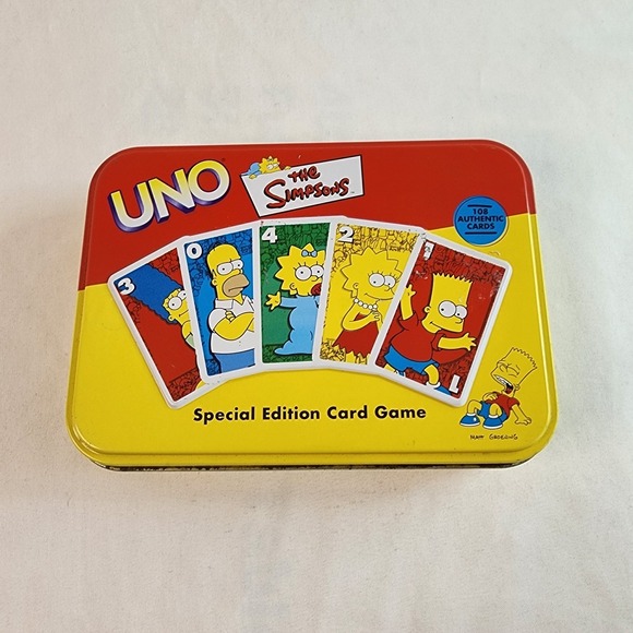 Mattel Other - Vintage The Simpsons 2001 UNO Card Game Special Edition in Deluxe Collector Tin